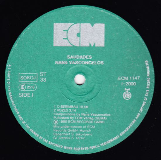 Nana Vasconcelos* - Saudades (LP, Album)
